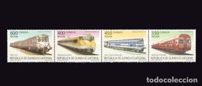 Timbres: G. ECUATORIAL. 360/63 TRENES DE AYER Y DE HOY